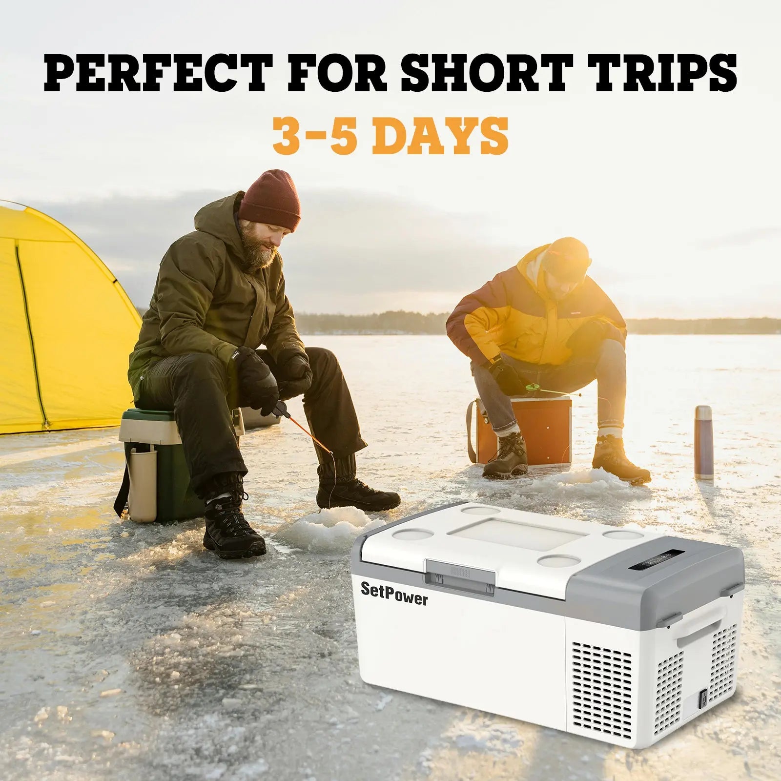 Best Small Car Refrigerator Solar Refrigerator Electric Cooler For Car | set power dc Refrigerator 16Qt MC15 for Short Trips