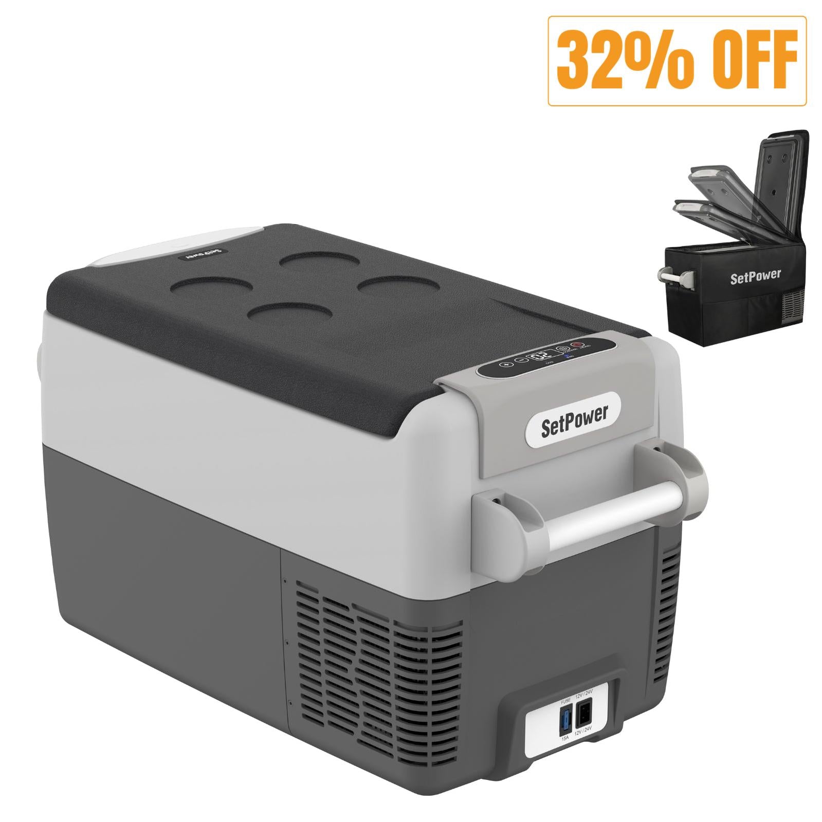 Setpower AJ30 12 Volt Cooler Car Cooler for Semi Heavy-Duty Truck with Battery