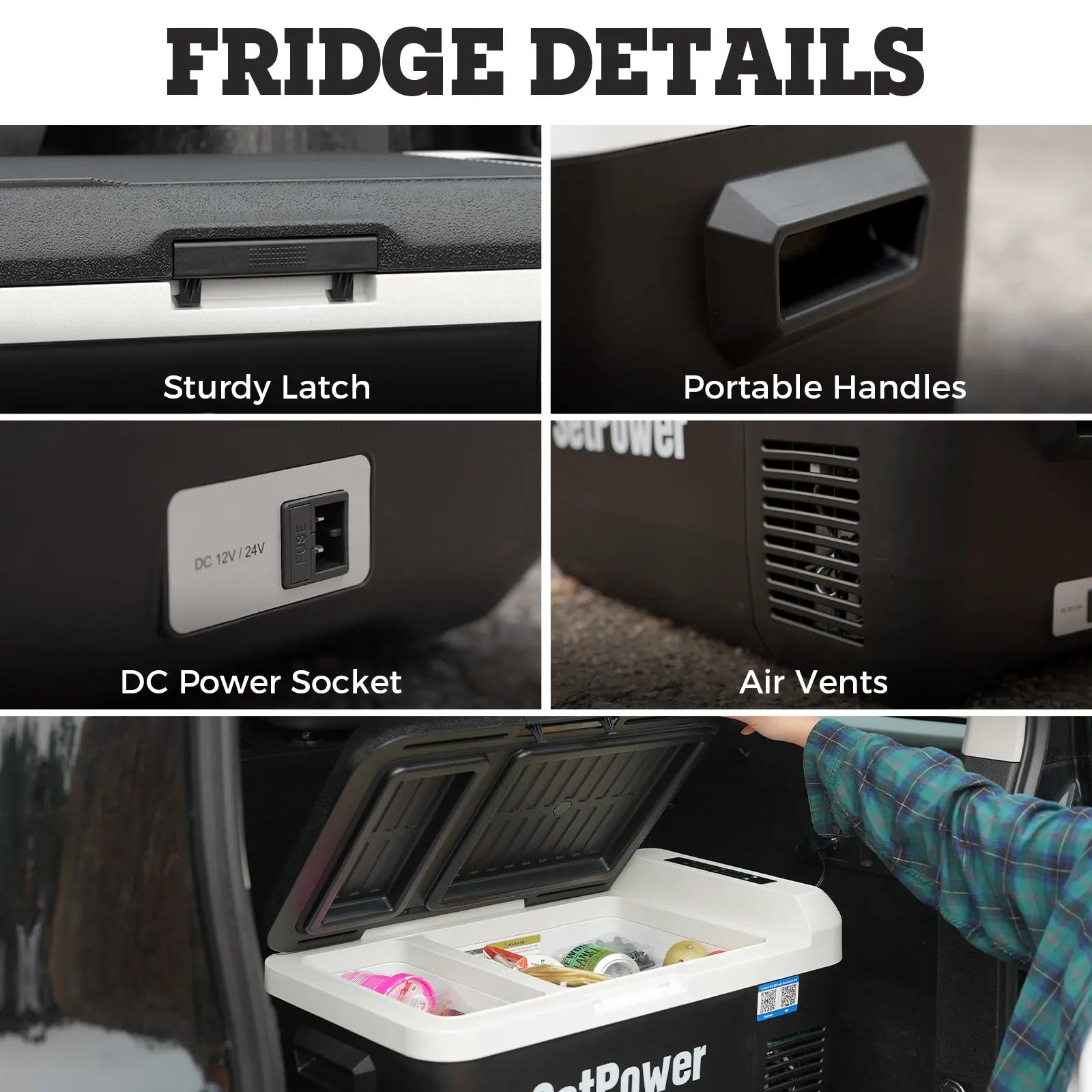 Setpower PT30 32Qt Car Fridge 12V Refrigerator Freezer Dual Zone Setpower