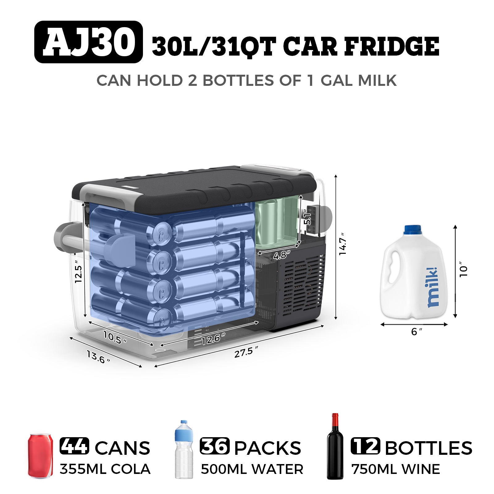 Setpower 32Qt 12 Volt Car Fridge Freezer AJ30