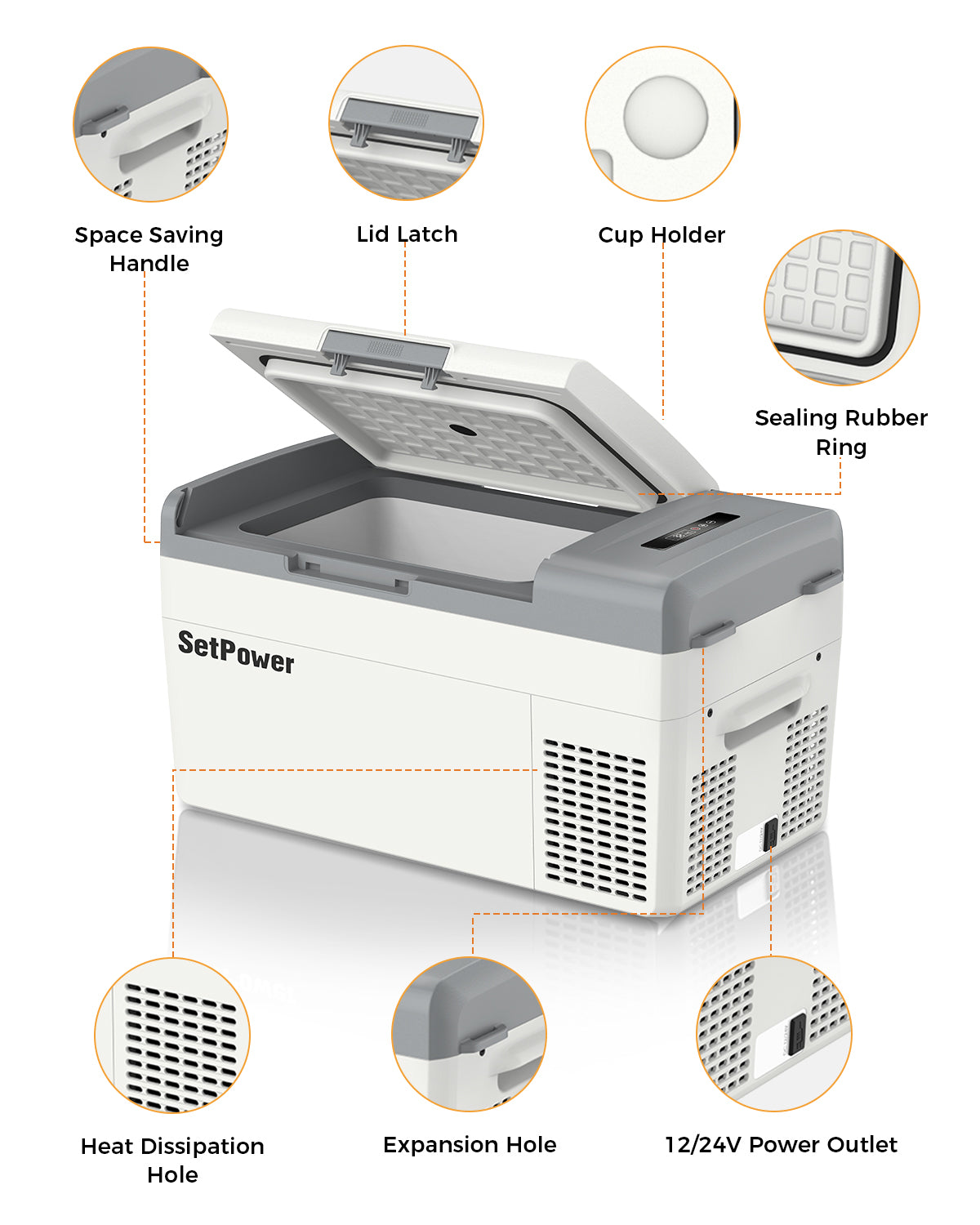 MC20 12 Volt Fridge Electric Cooler for Car or Camping 21Qt