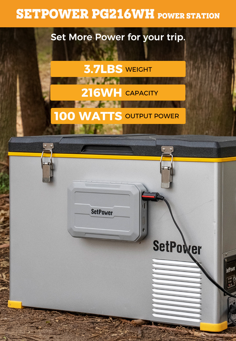 PG216Wh Portable Power Station Power Bank For All Setpower Fridges