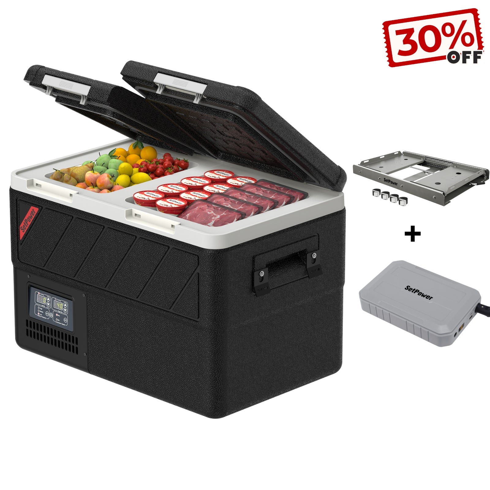 Setpower DT35 45 55 Car Refrigerator 12 Volt Freezer With Slide Battery