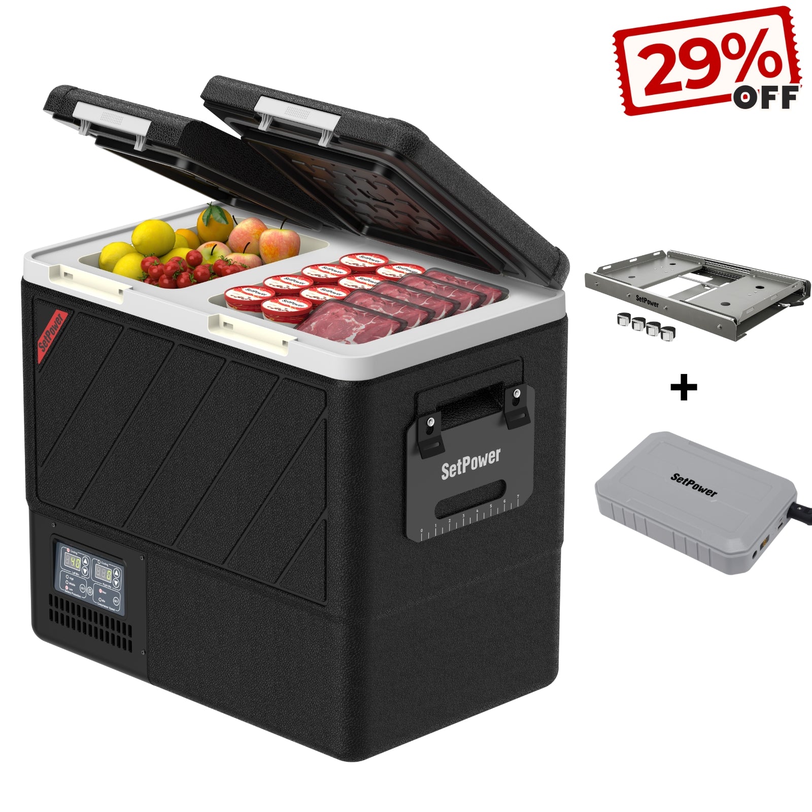 Setpower DT35 45 55 Car Refrigerator 12 Volt Freezer With Slide Battery