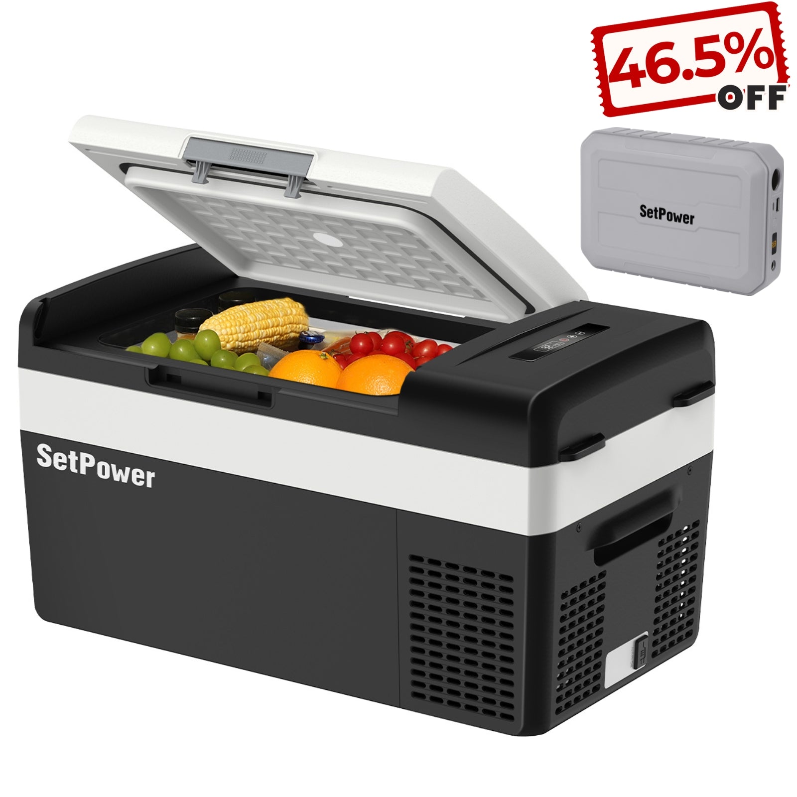 Setpower MC20 12 Volt Car Cooler Electric Cooler for Camper 21Qt Black