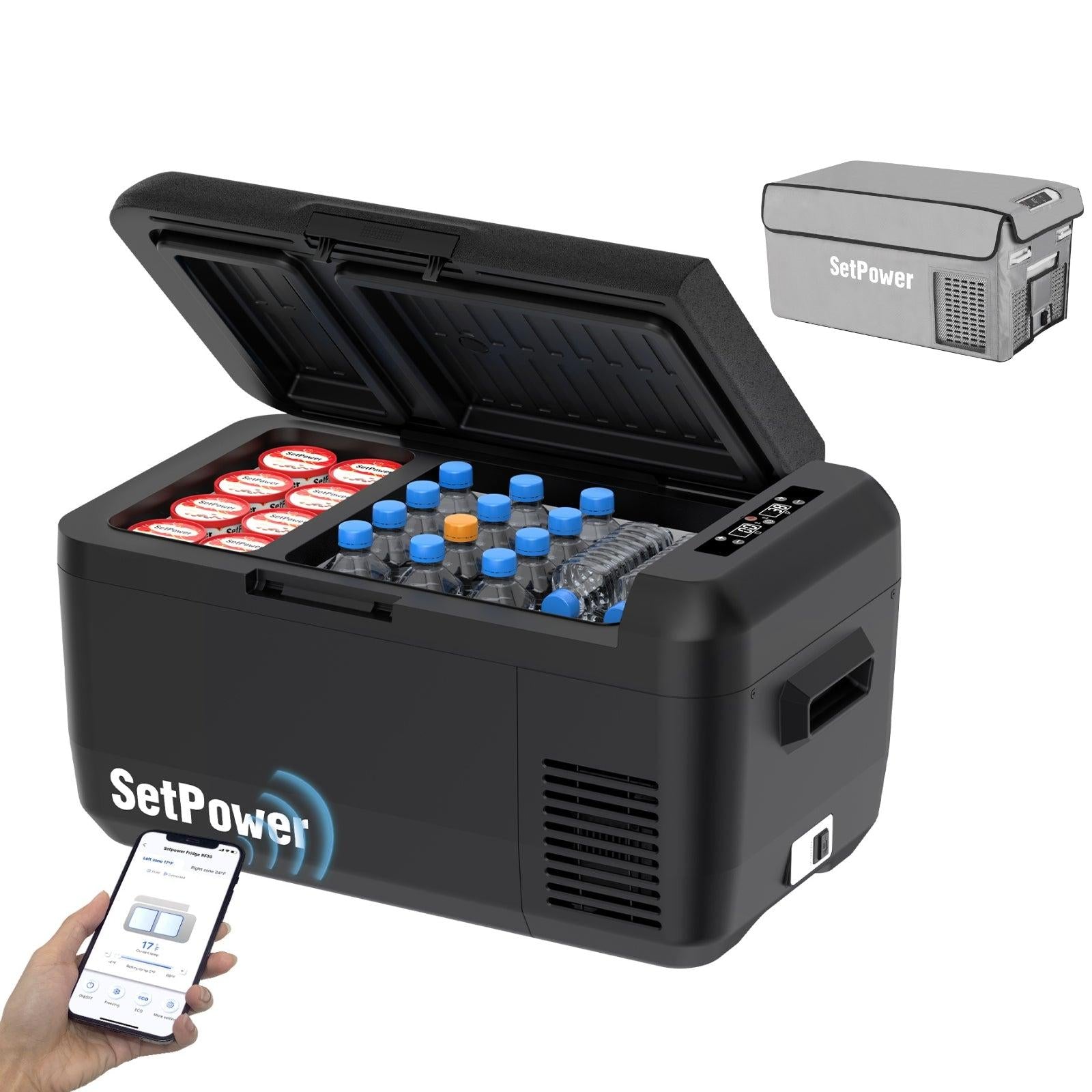 Setpower PT30 32Qt Car Fridge 12V Refrigerator Freezer Dual Zone Setpower