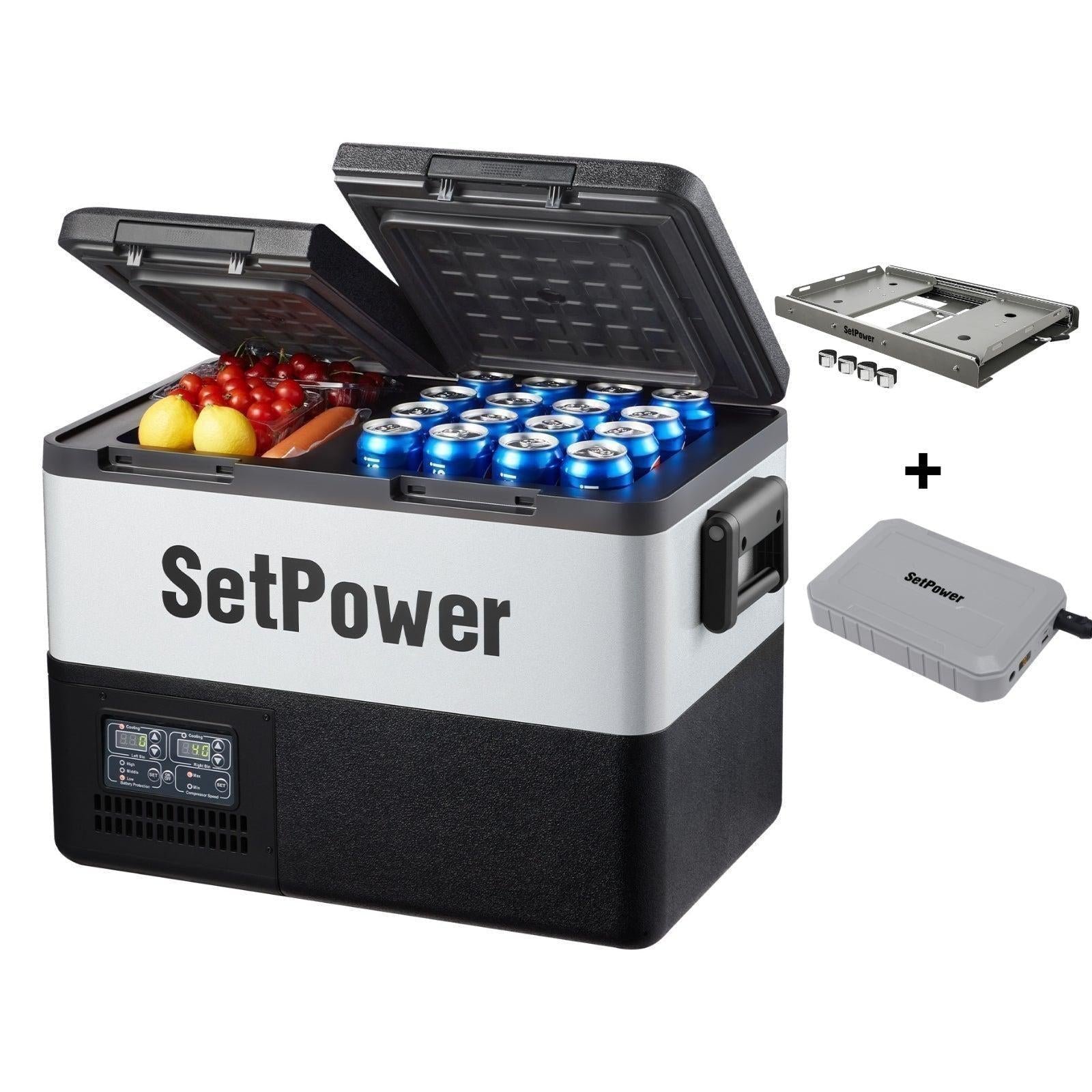 Setpower PT35 45 55 Car Refrigerator 12 Volt Freezer with Battery Slide Setpower