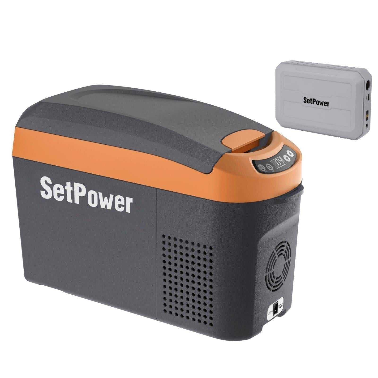 Setpower AB15 12V Car Fridge Automotive Refrigerator 16Qt with Battery Setpower