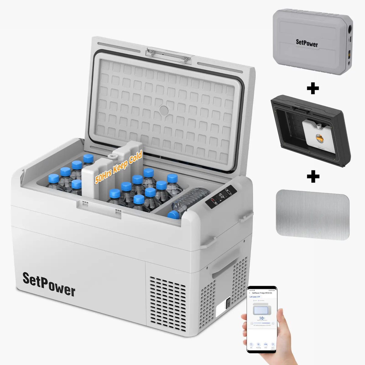 SetPower RF25 12V Car Cooler 27Qt Electric Fridge for Tesla Road Trips Setpower