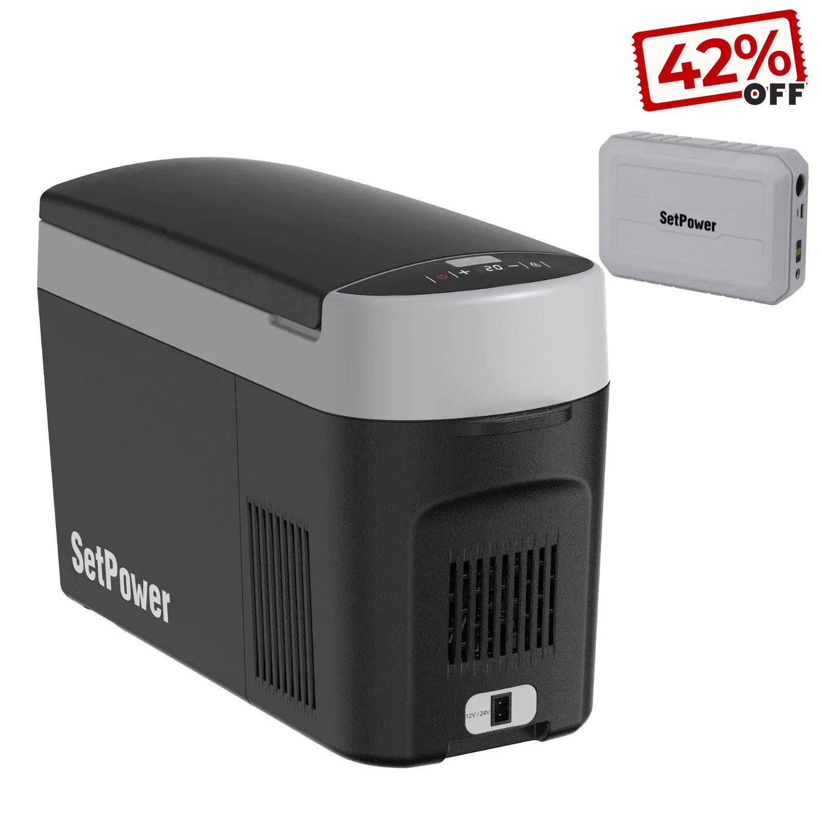 Setpower AB16 12V Car Fridge Automotive Refrigerator 16Qt with Battery Setpower