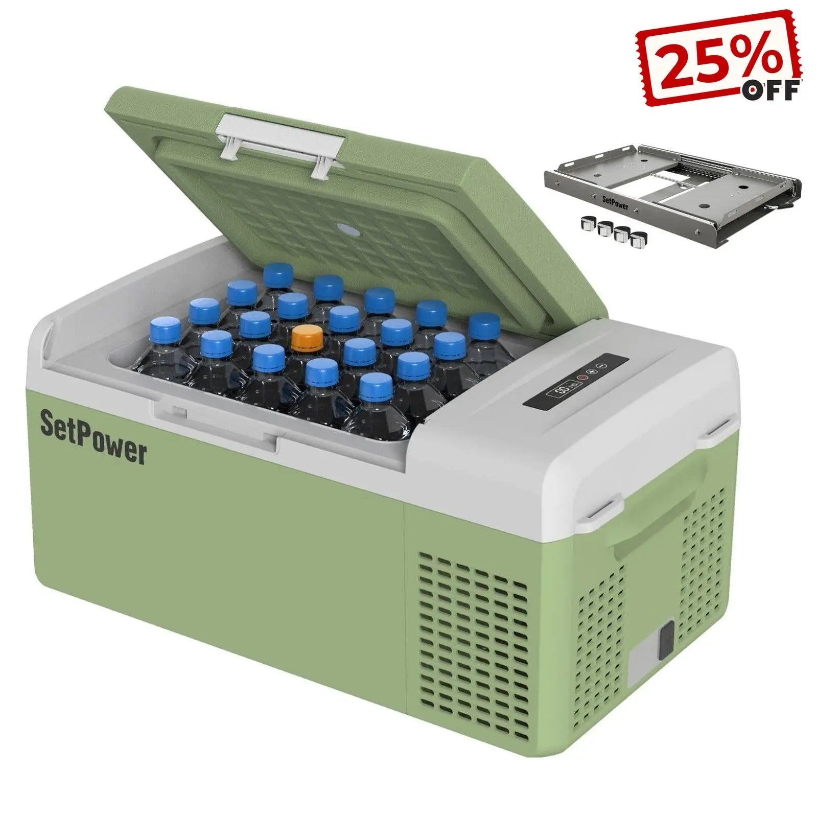 Setpower FC15 FC20 12V Refrigerator Car Cooler for Van Life with Slide Setpower