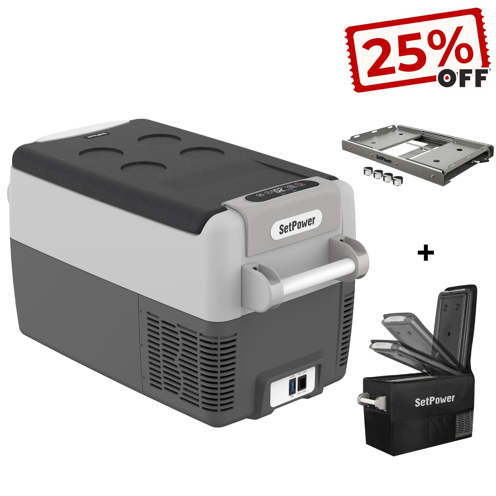 Setpower AJ30 12 Volt Cooler Car Cooler for Semi Heavy-Duty Truck 32Qt