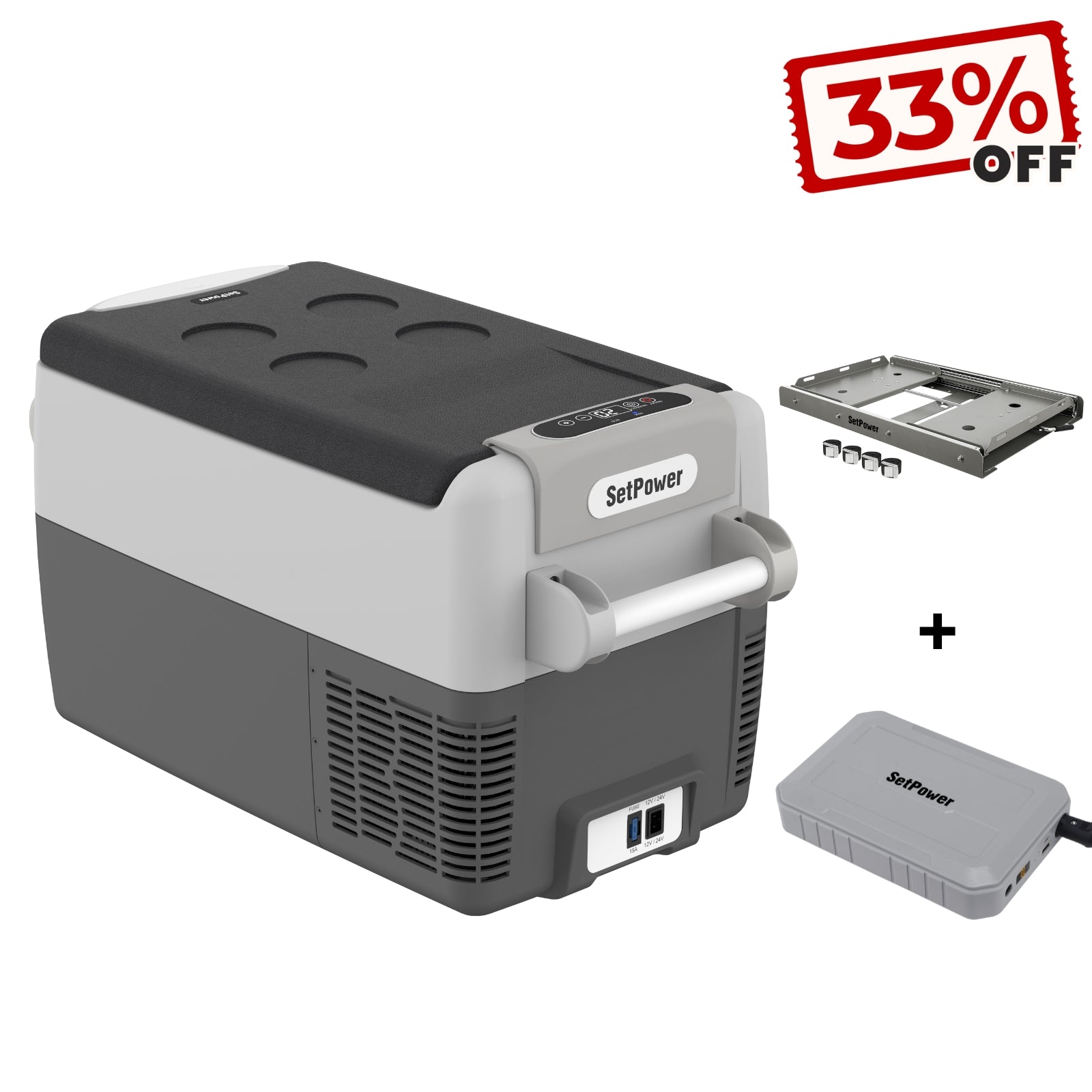 Setpower AJ30 12 Volt Cooler Car Cooler for Semi Heavy-Duty Truck 32Qt