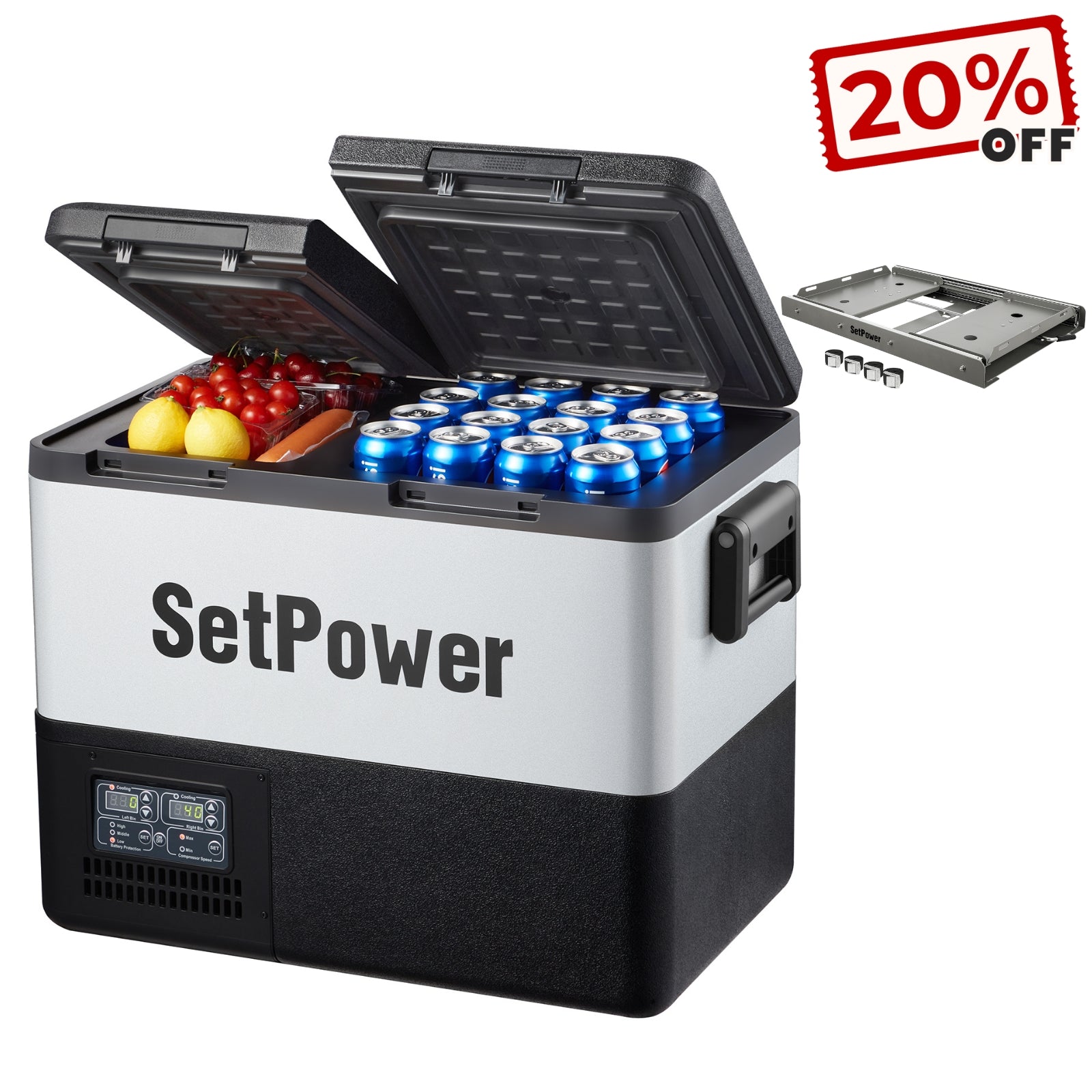 Setpower PT35 45 12Volt Fridge Freezer Car Refrigerator With Slider Setpower