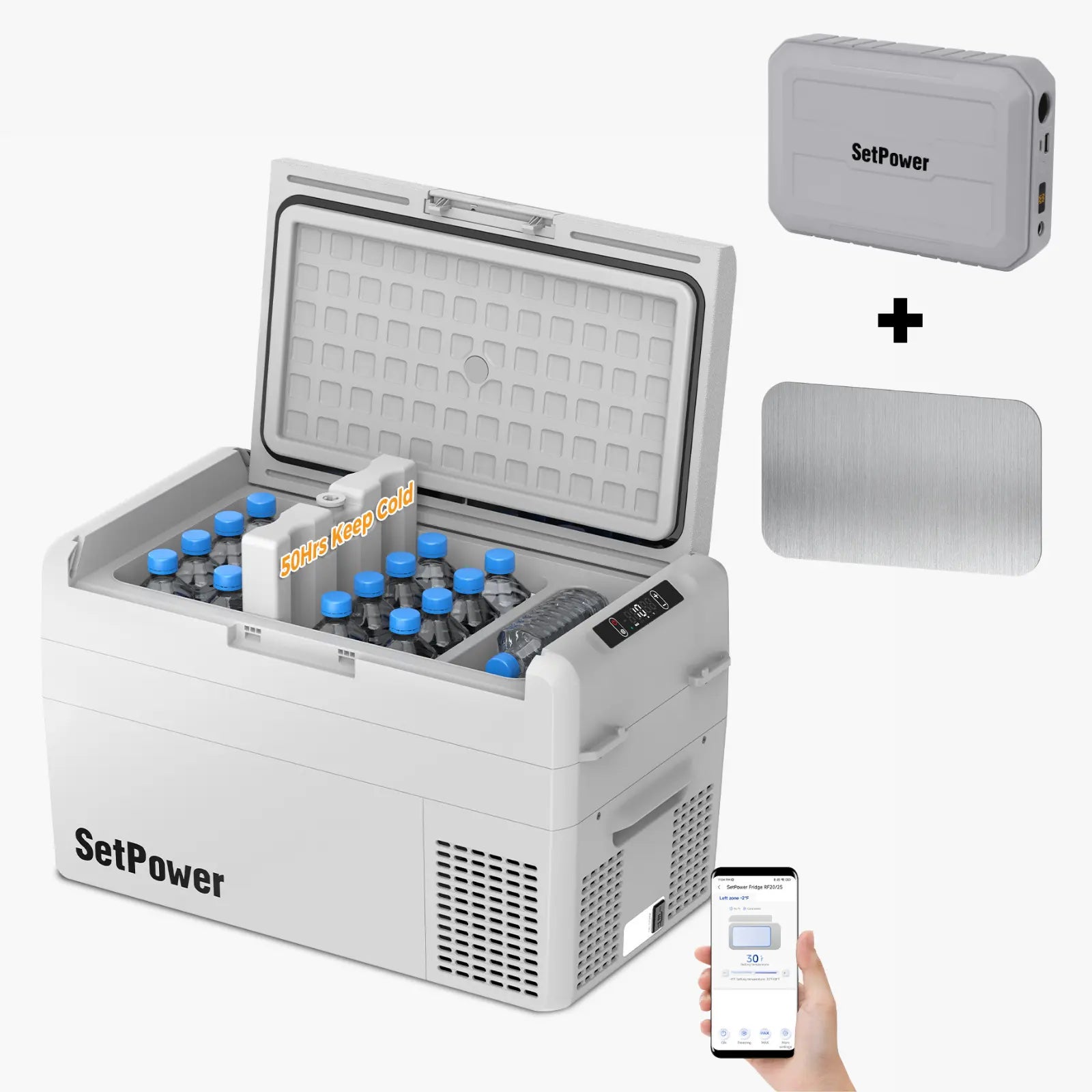 SetPower RF25 12V Car Cooler 27Qt Electric Fridge for Tesla Road