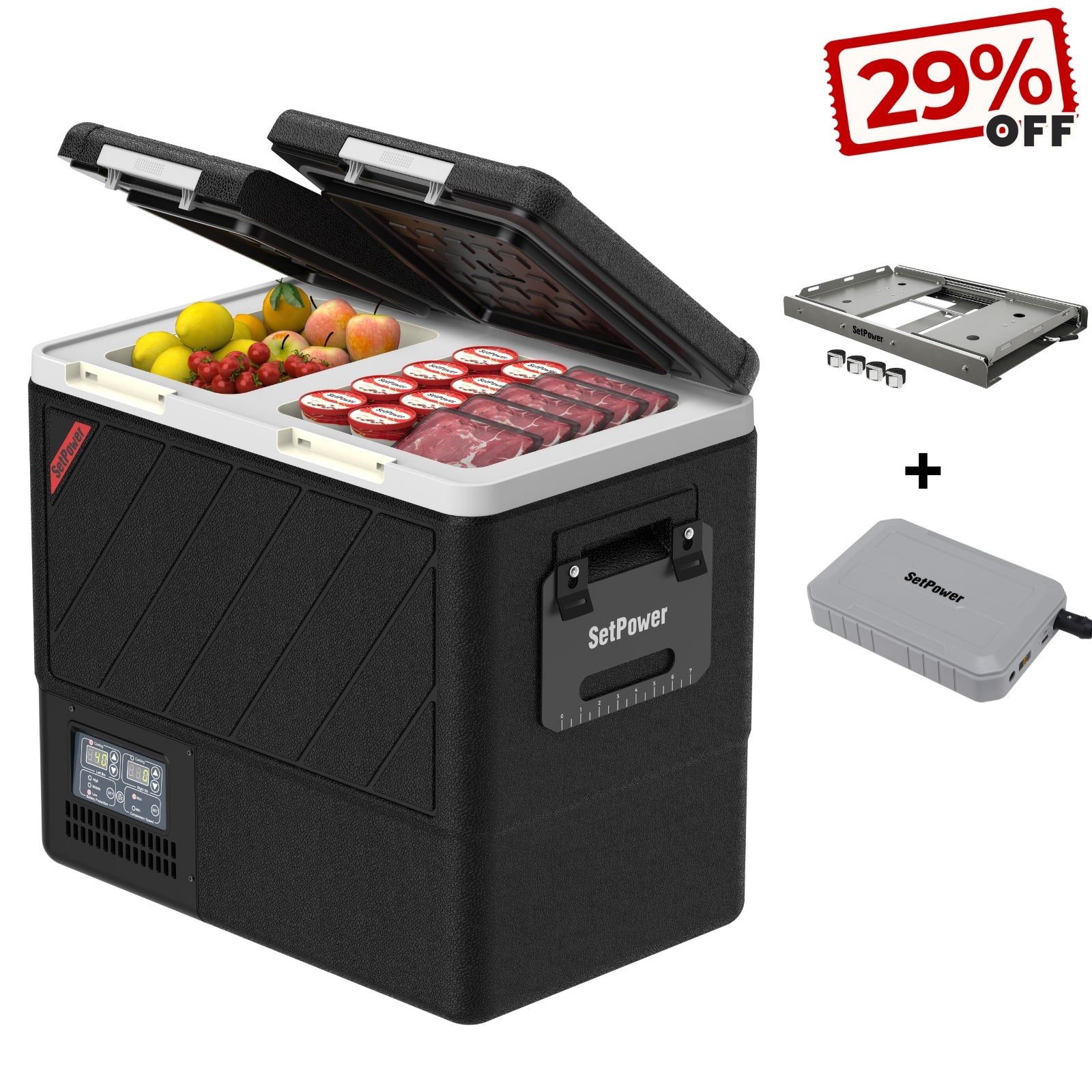 Setpower DT55 Car Cooler for Vehicles 12V Fridge Freezer Car Fridge 59Qt