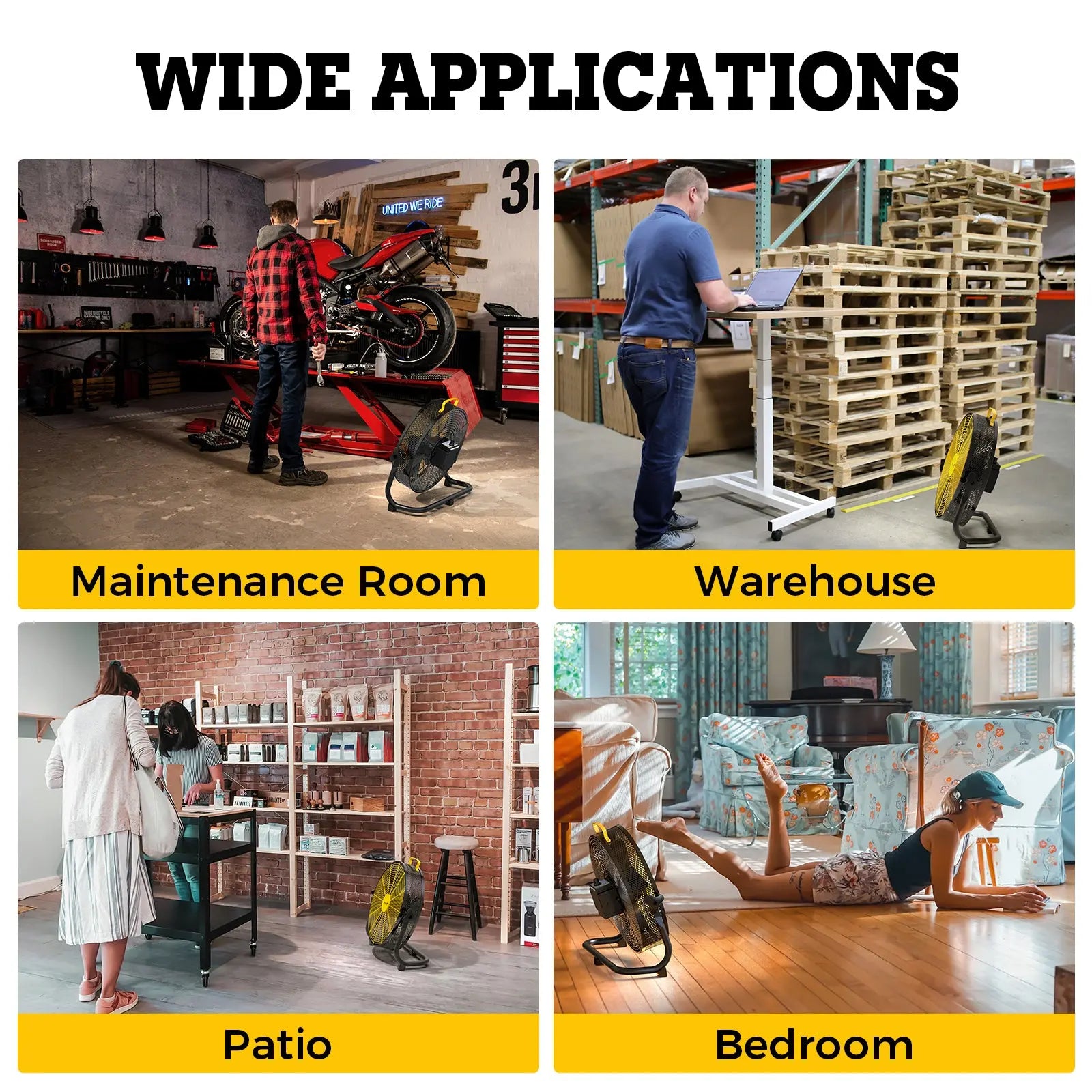 Smartele Super-Silent Battery Operated Fan Portable Floor Fan Setpower