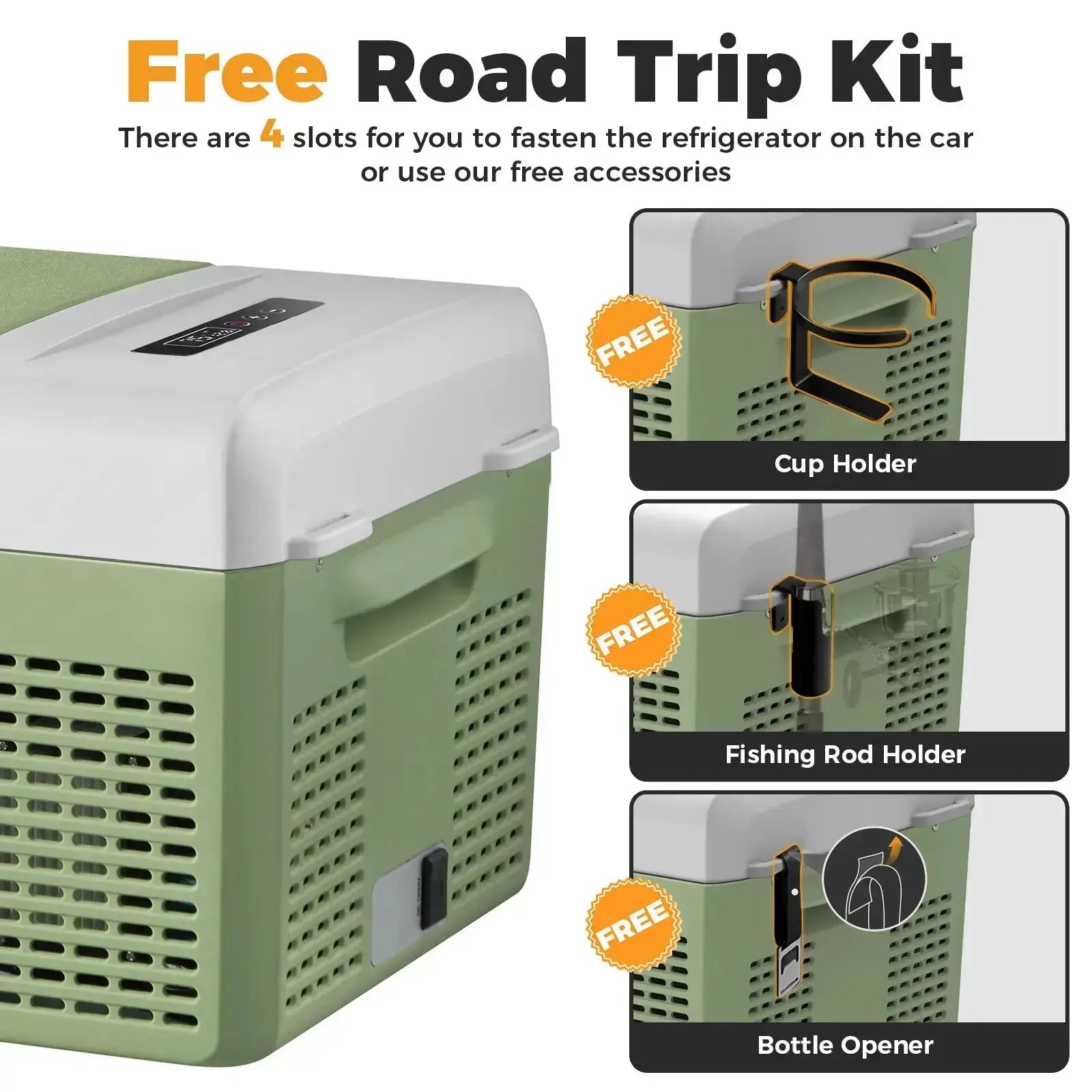 Setpower FC15 Car Fridge Freezer Electric Cooler For Car 15.8Qt Green Setpower