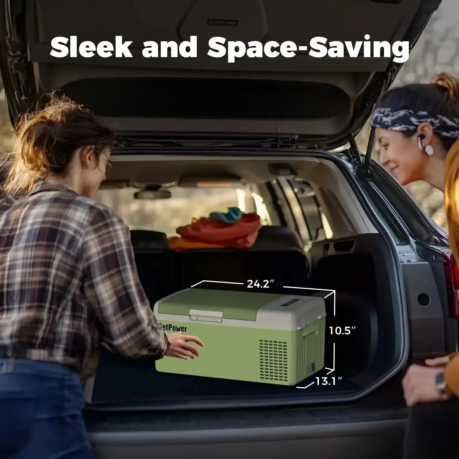 Setpower FC15 Car Fridge Freezer Electric Cooler For Car 15.8Qt Green Setpower