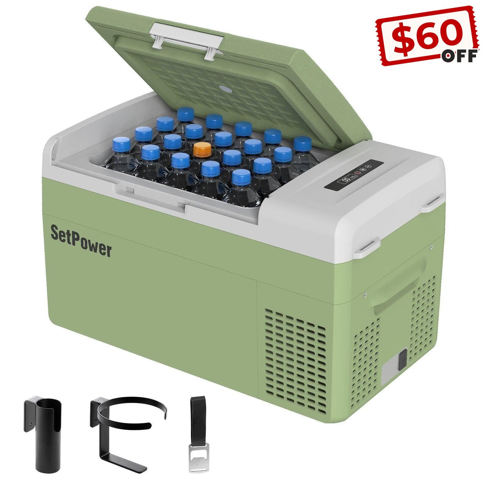 Setpower FC20 Car Fridge Freezer Electric Cooler For Car 21Qt Green Setpower