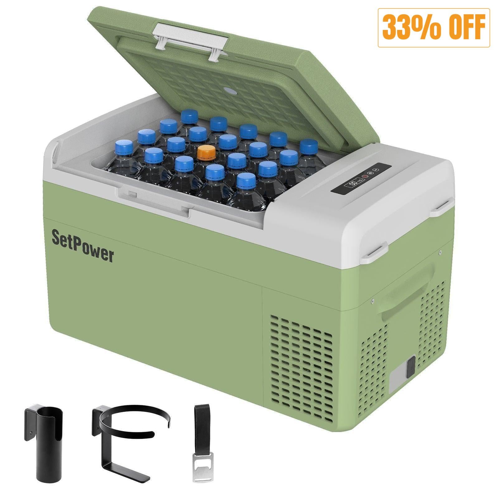 Setpower FC20 Car Fridge Freezer Electric Cooler For Car 21Qt Green Setpower