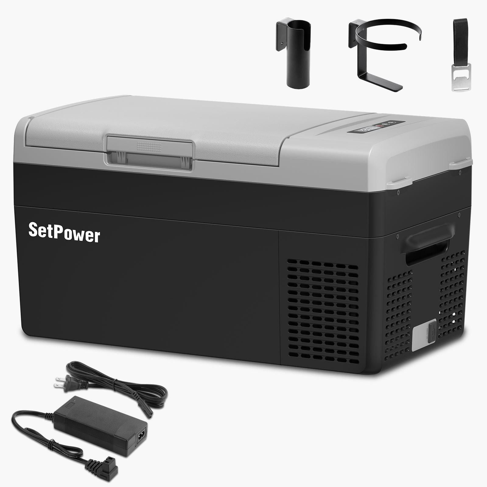 New SetPower 21Qt FC20 Black Small 12V Portable Refrigerator