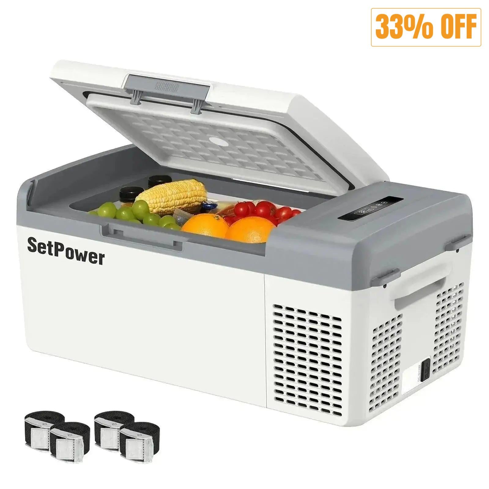 Setpower MC15 12 Volt Fridge Freezer Portable Freezer 16Qt White Setpower