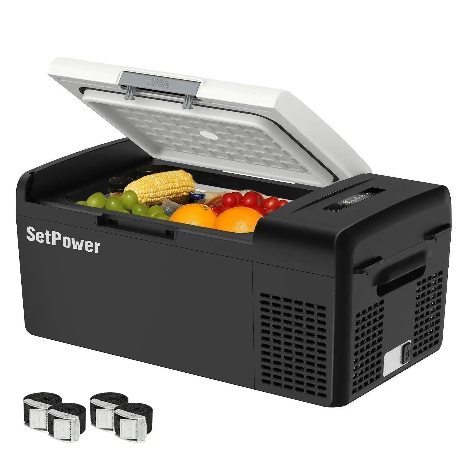 Setpower MC15 12 Volt Car Cooler Electric Cooler for Camper 15.8Qt Black Setpower