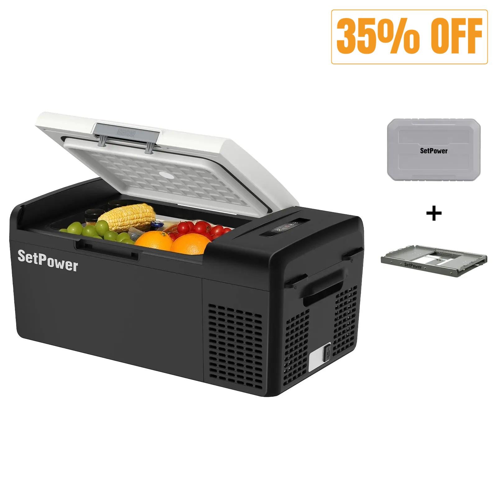 Setpower MC15 Electric Cooler for Car or Camping with Slider Battery 16QT