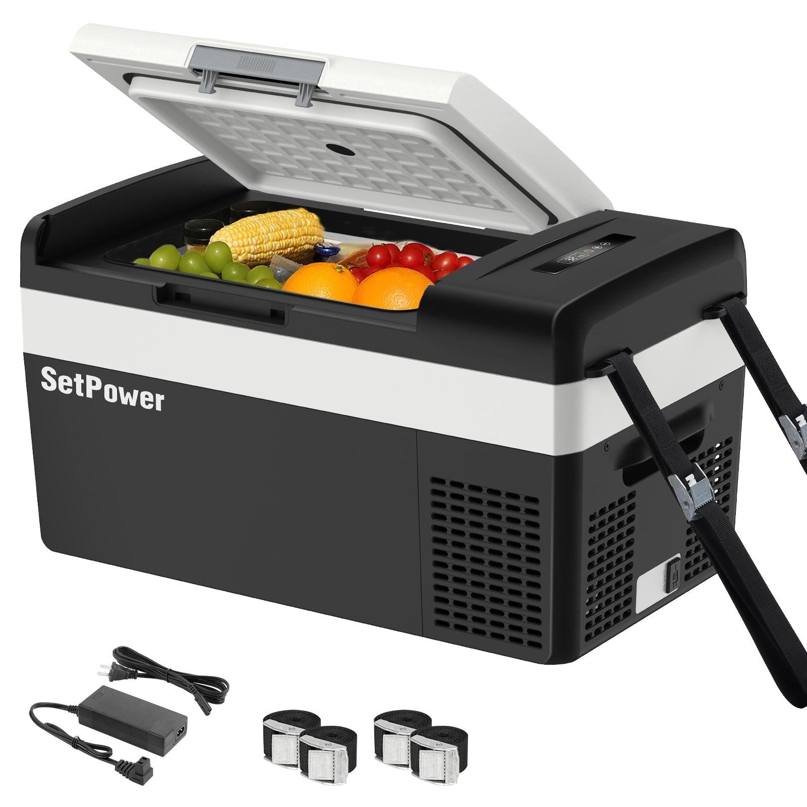 Setpower MC20 12 Volt Car Cooler Electric Cooler for Camper 21Qt Black