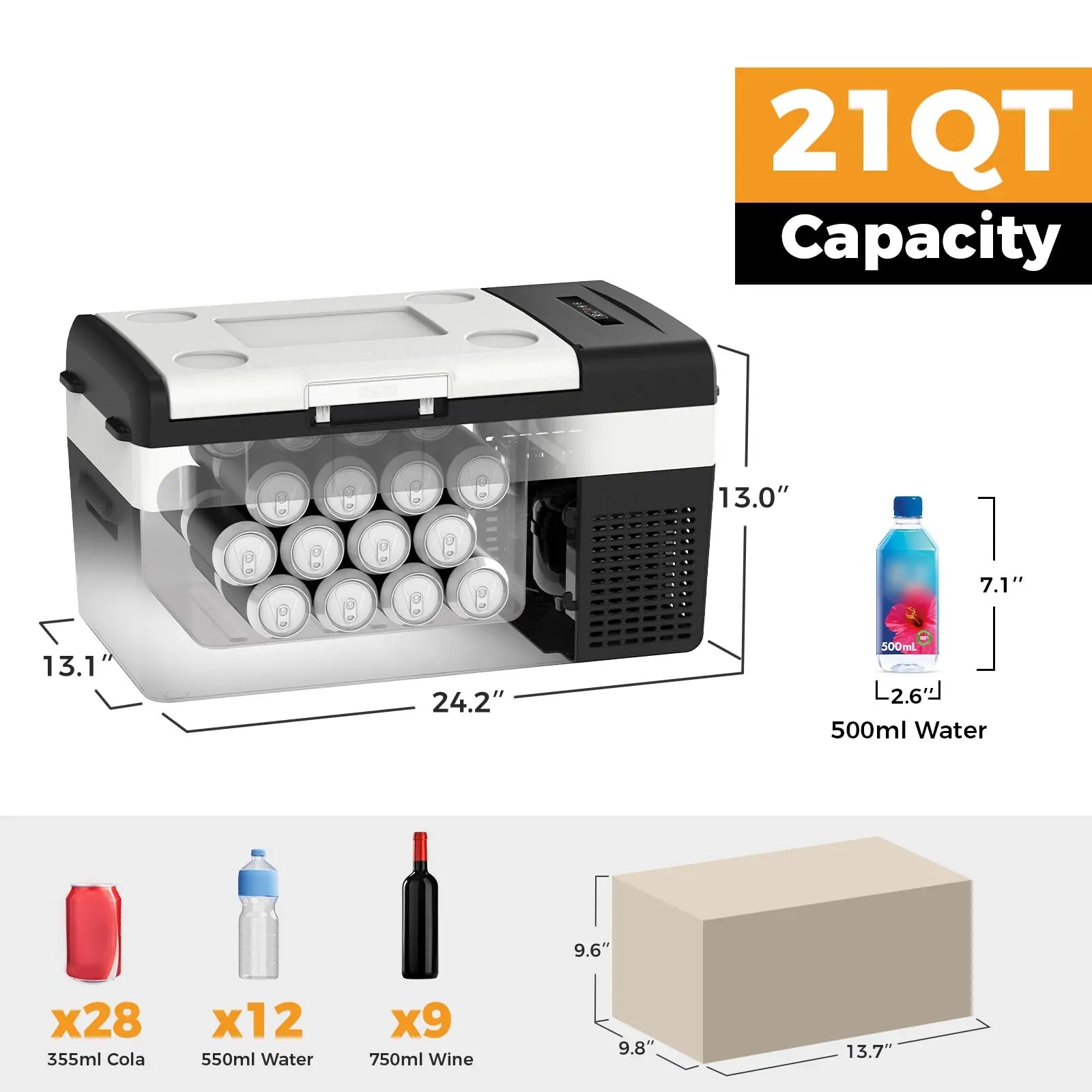 Setpower MC20 12 Volt Car Cooler Electric Cooler for Camper 21Qt Black Setpower