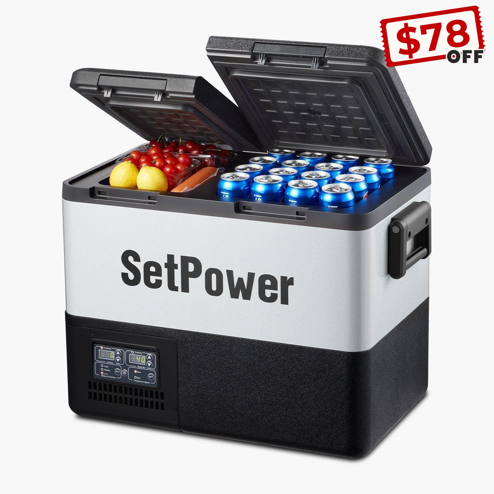 Setpower PT45 Electric Coolers for Vehicles 12V Refrigerator | Dual Zone Setpower
