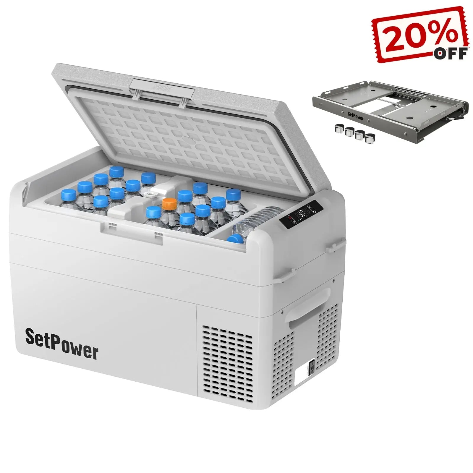 Setpower RF20 RF25 Car Cooler Portable 12 Volt Refrigerator with Slide Setpower