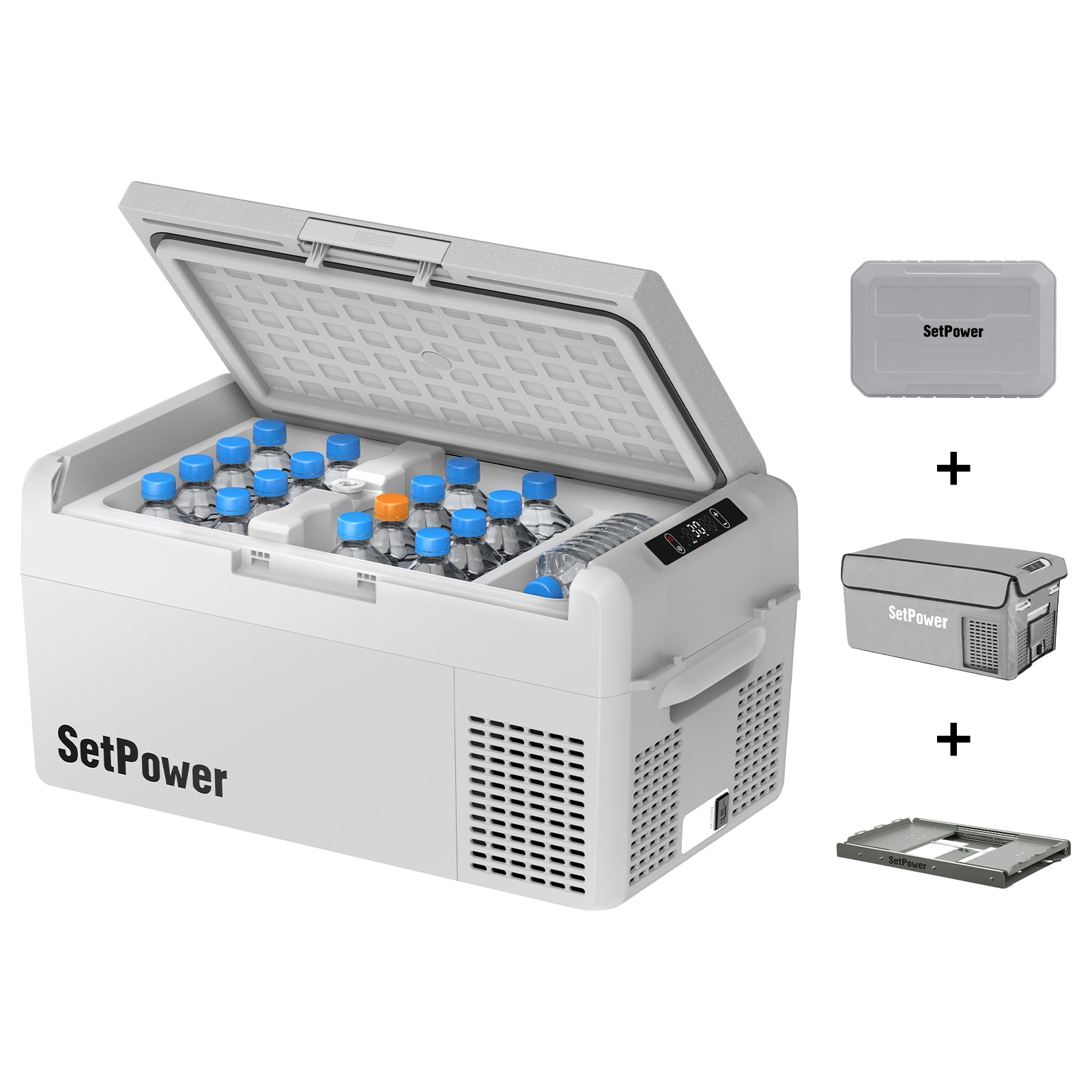 Setpower RF20 RF25 Electric Cooler 12 Volt Freezer with Slide Cover Battery