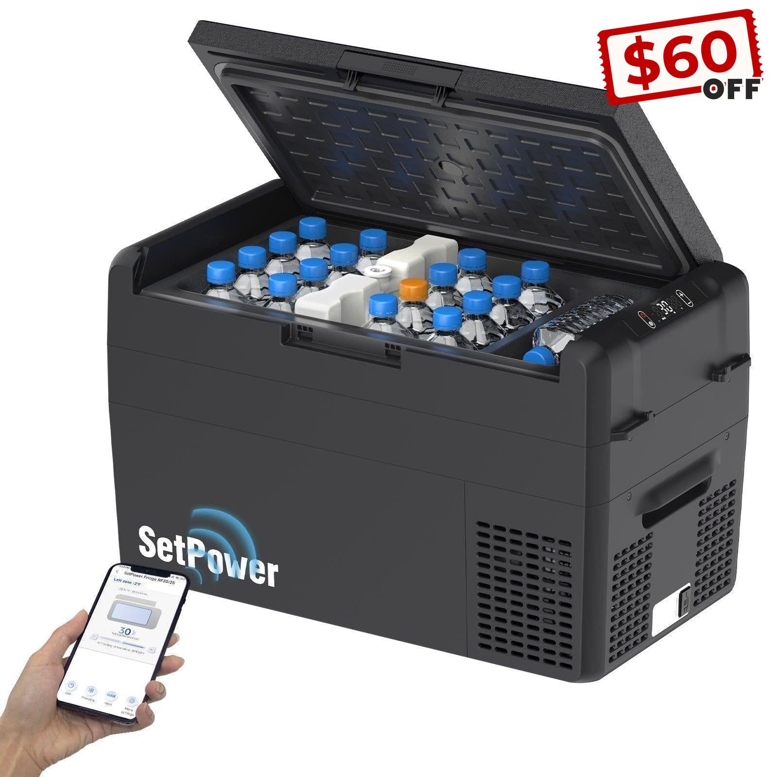 Setpower RF25 12 Volt Electric Cooler Car Fridge Refrigerator 27Qt Setpower