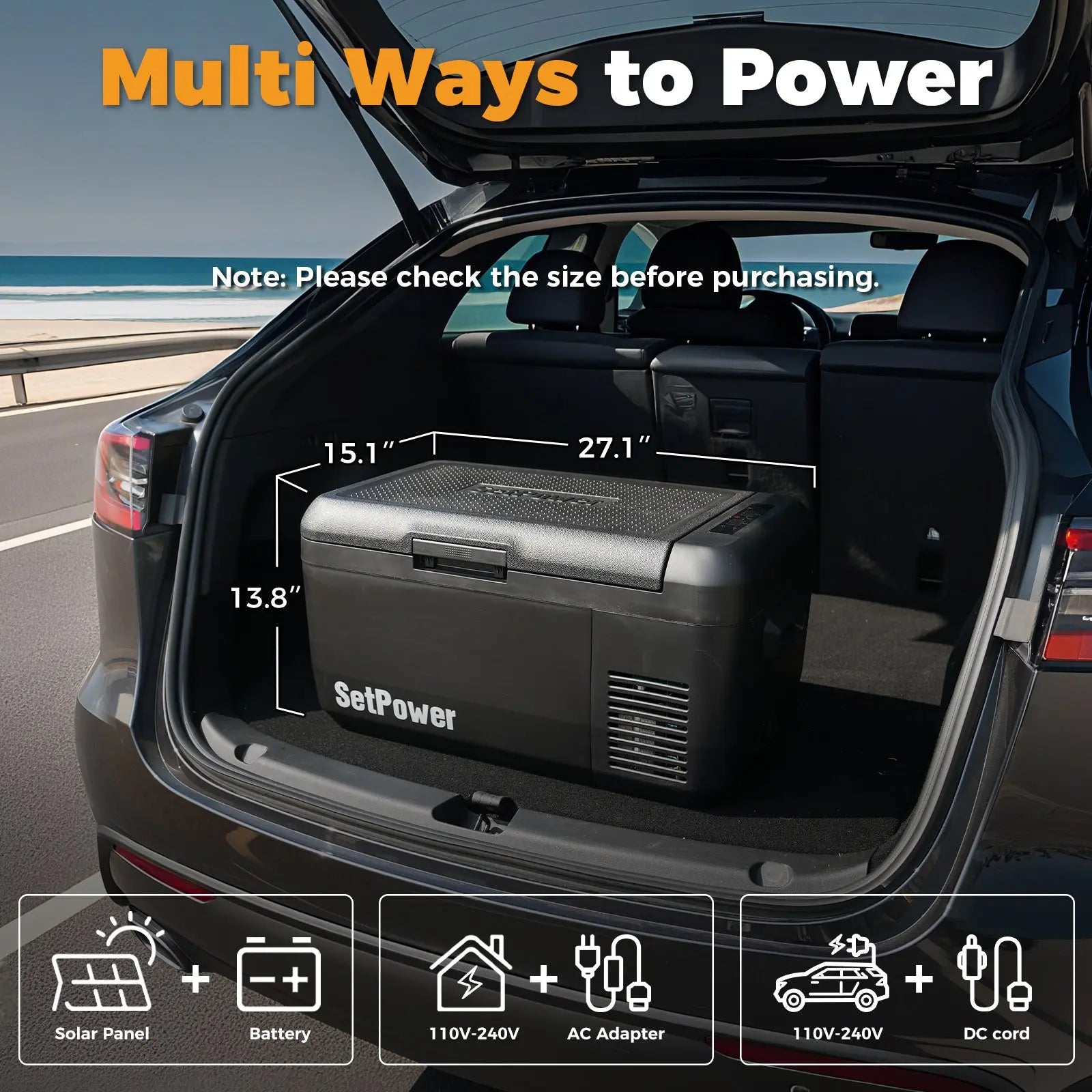 Setpower RF30 Electric Cooler 12V Freezer for Vehicles 32Qt App Control Setpower