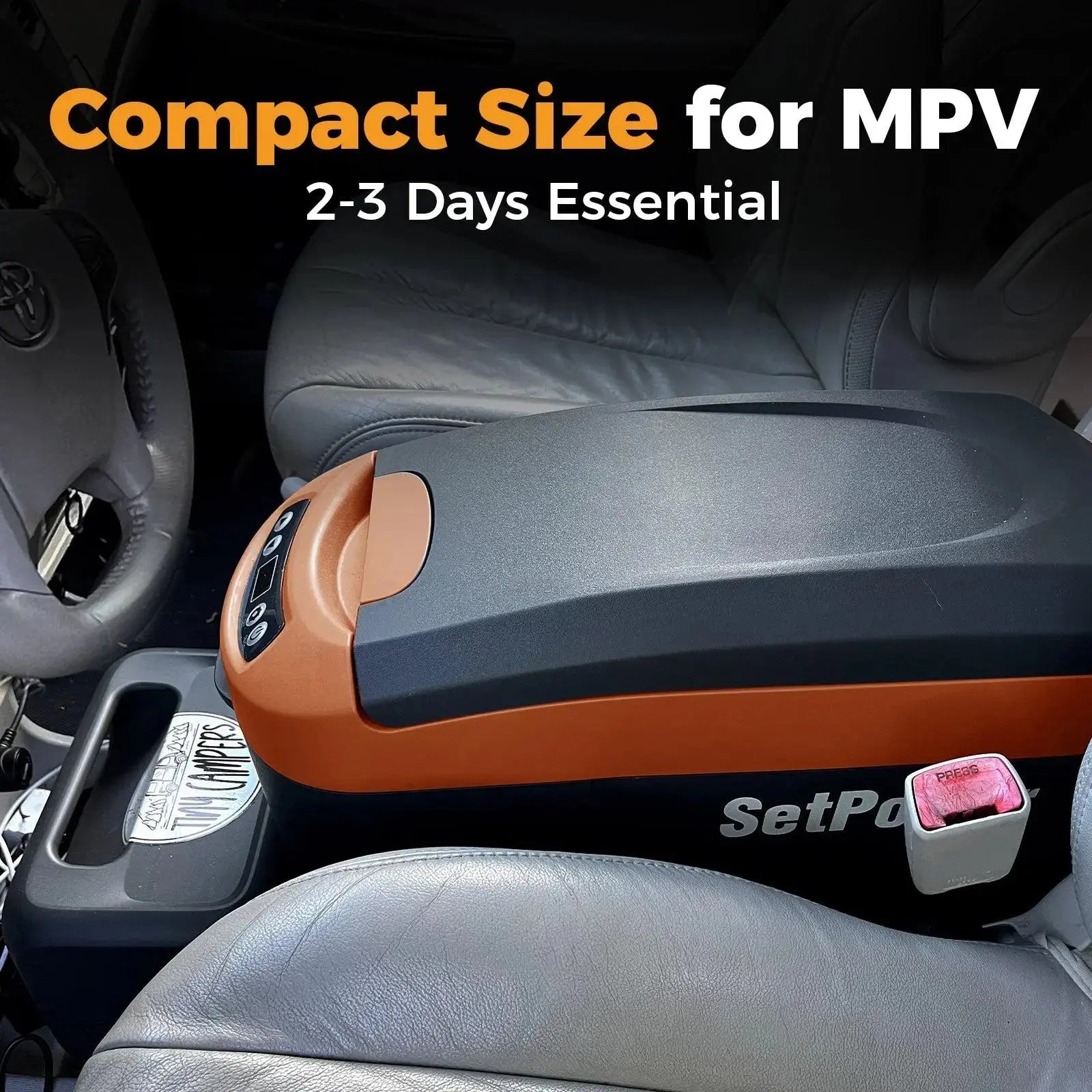 SetPower 16Qt Electric Cooler for Truck, Best Budget 12v Fridge, Armrest Design Car Fridge Freezer