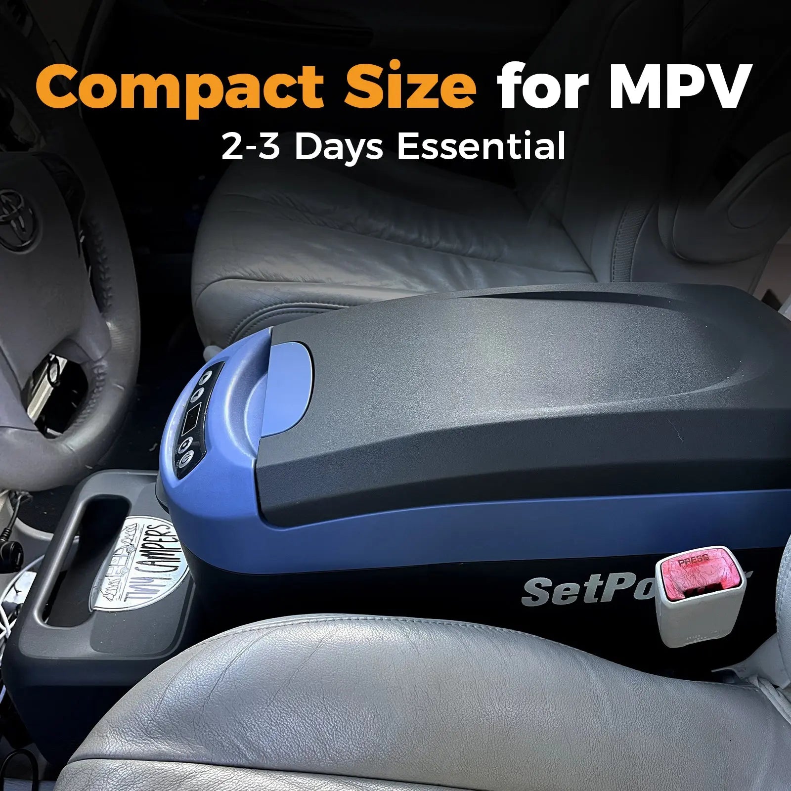 SetPower 16Qt Car Cooler for Truck, Best Budget 12v Fridge, Armrest Design Car Refrigerator Portable Refrigerators