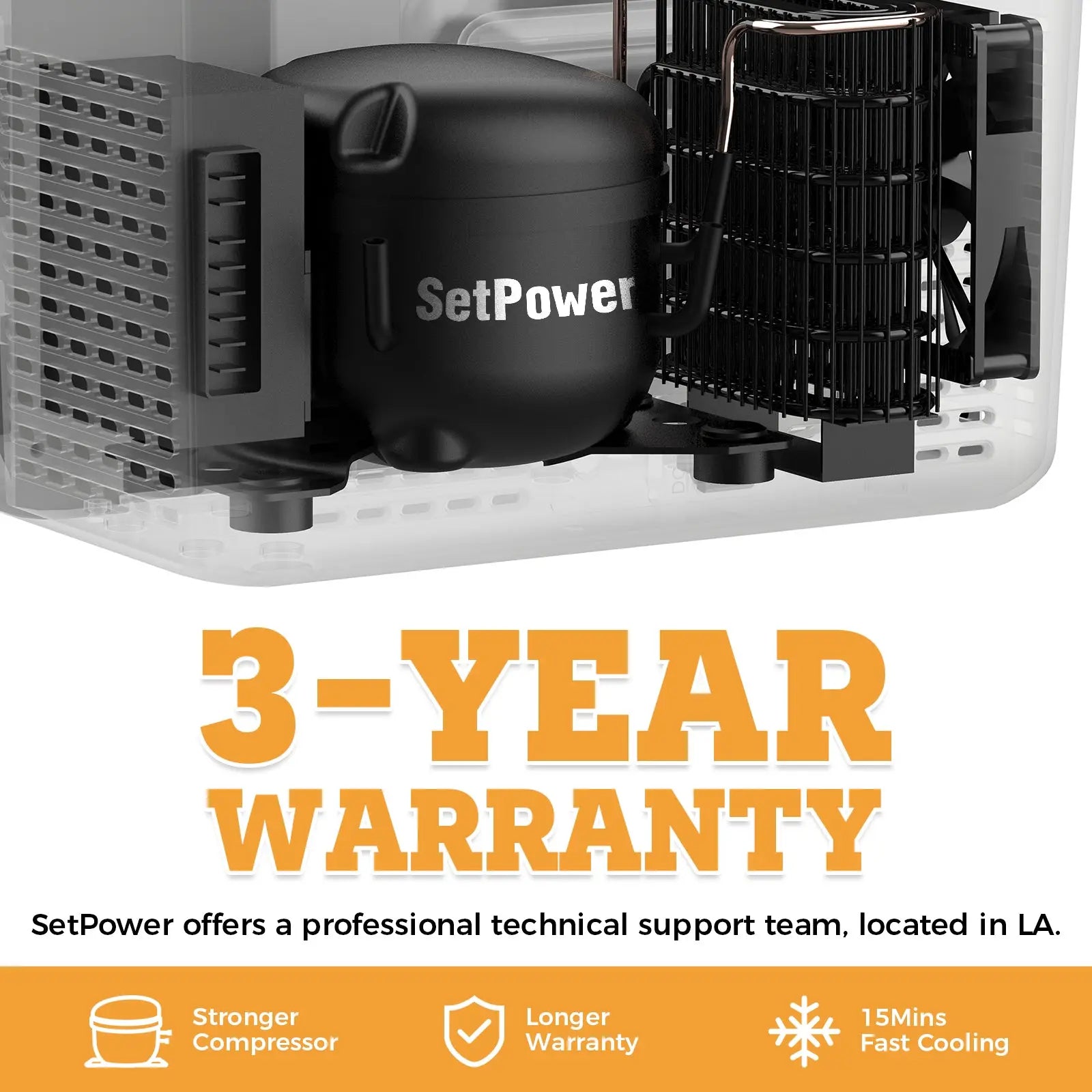 Best Small Car Refrigerator Solar Refrigerator Electric Cooler For Car | set power dc Refrigerator 16Qt MC15 | 3-Year Warranty