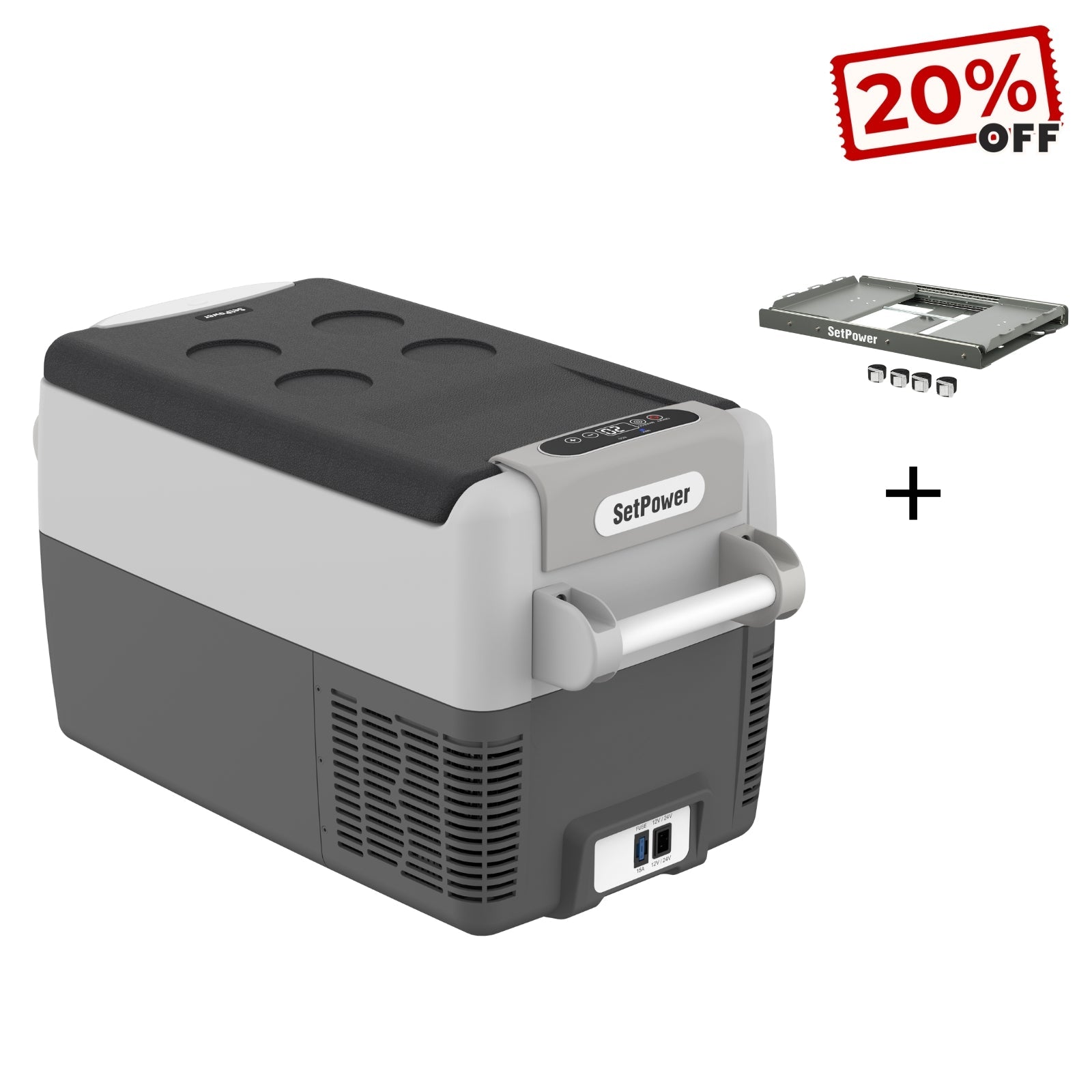 Setpower AJ30 12 Volt Cooler Car Cooler for Semi Heavy-Duty Truck 32Qt Setpower