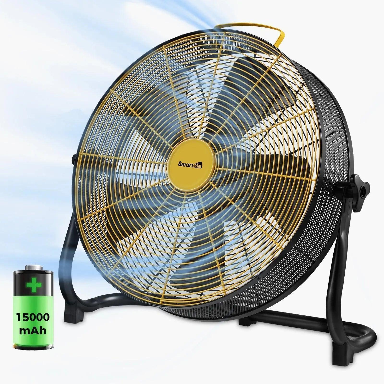 Smartele Super-Silent Battery Operated Fan Portable Floor Fan Setpower