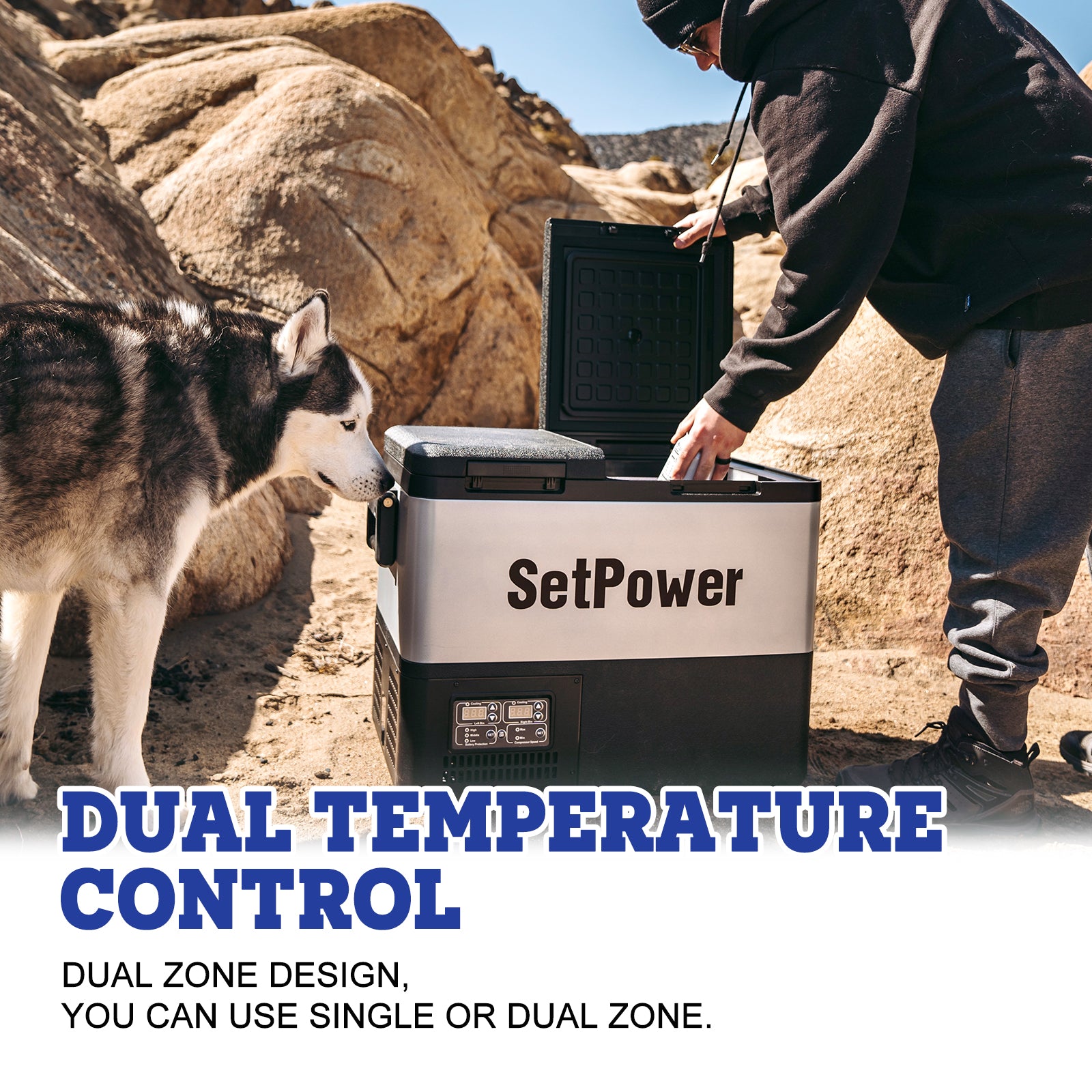 Setpower 47.6Qt 45L PT45 Dual Zone 12V Electric Cooler Freezer