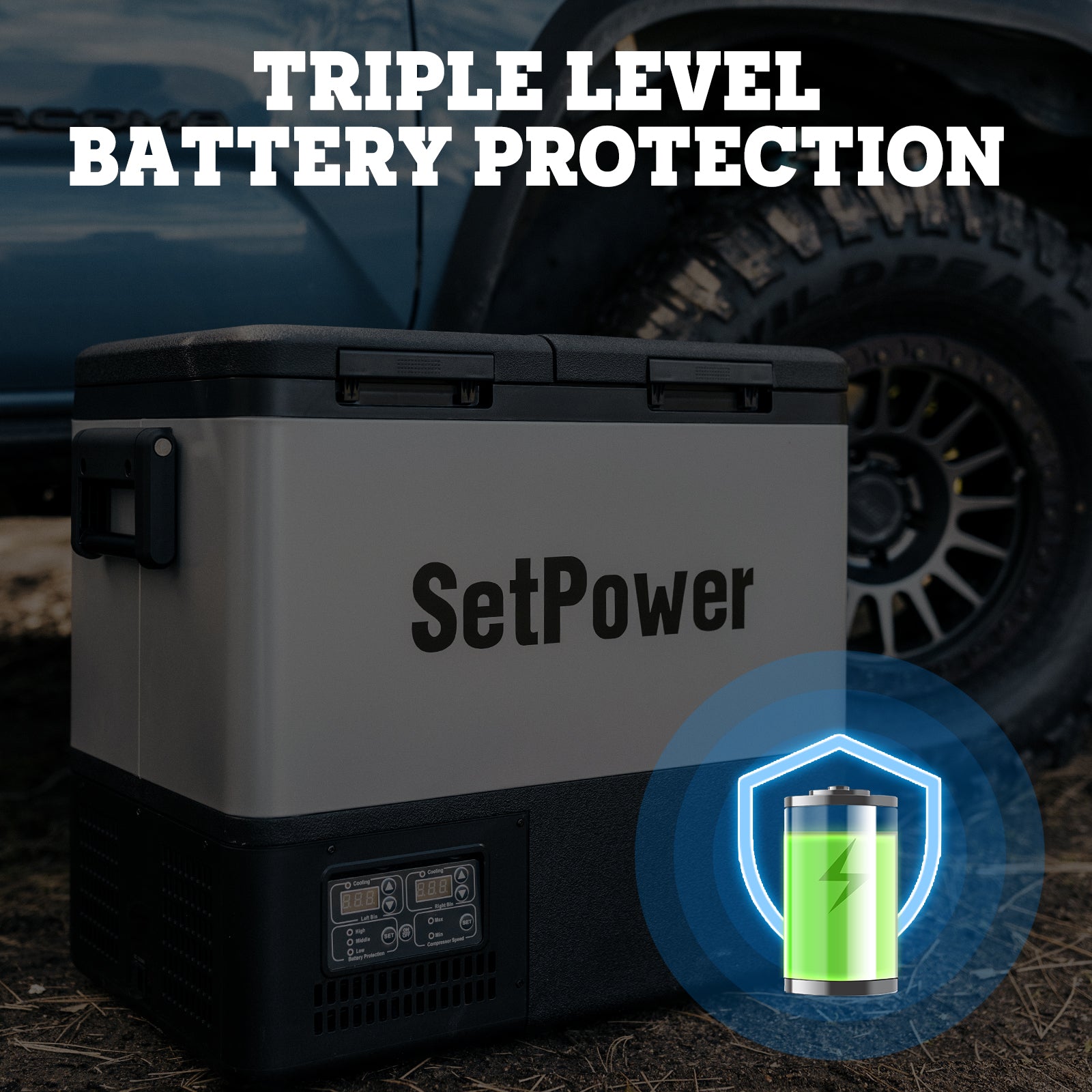 Setpower 58Qt PT55 Dual Zone 12 Volt Car Refrigerator