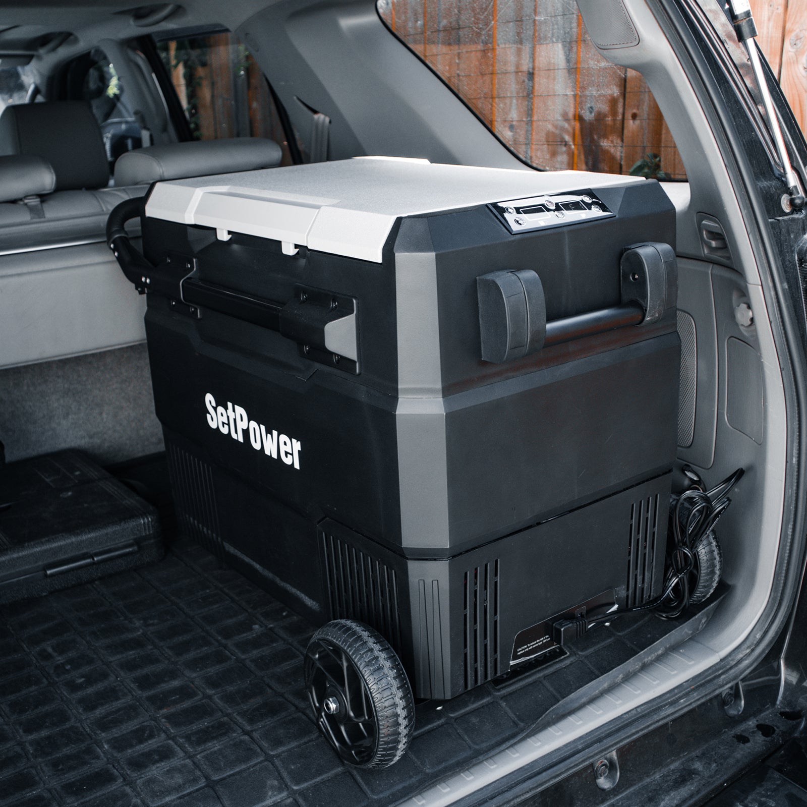 Setpower 45Qt 12 Volt Car Refrigerator RVD Pro With Baskets Wheels