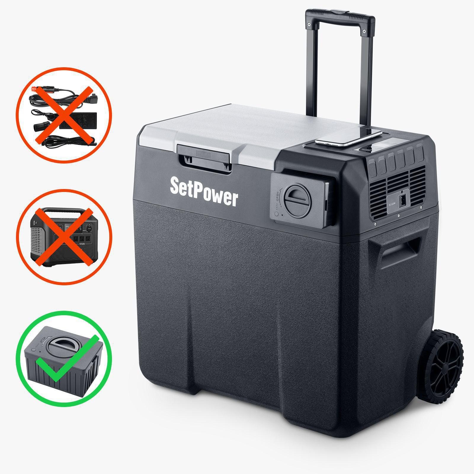 Setpower X50 Portable Car Fridge with rechargeable Battery.