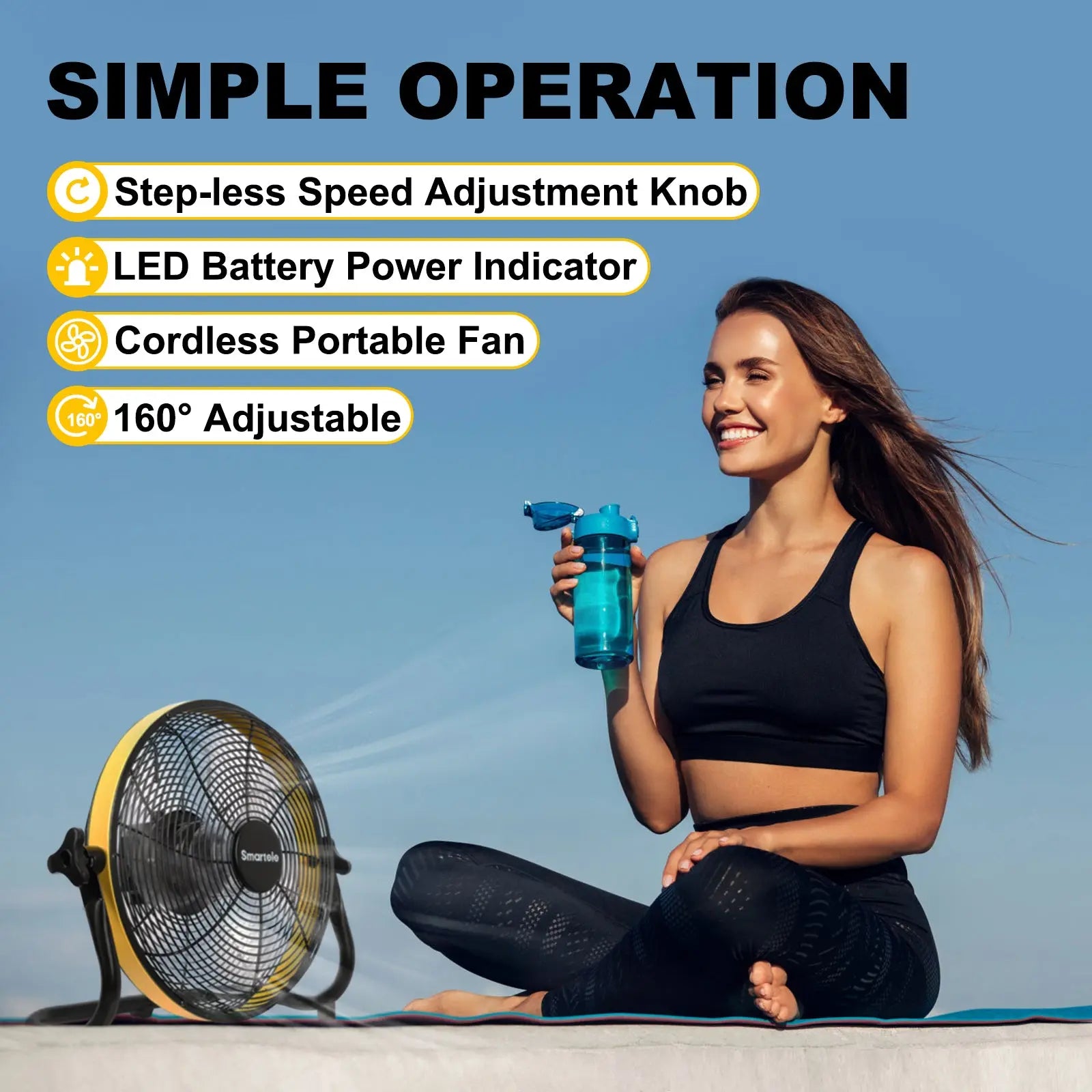 12" Battery Operated Cordless Fan